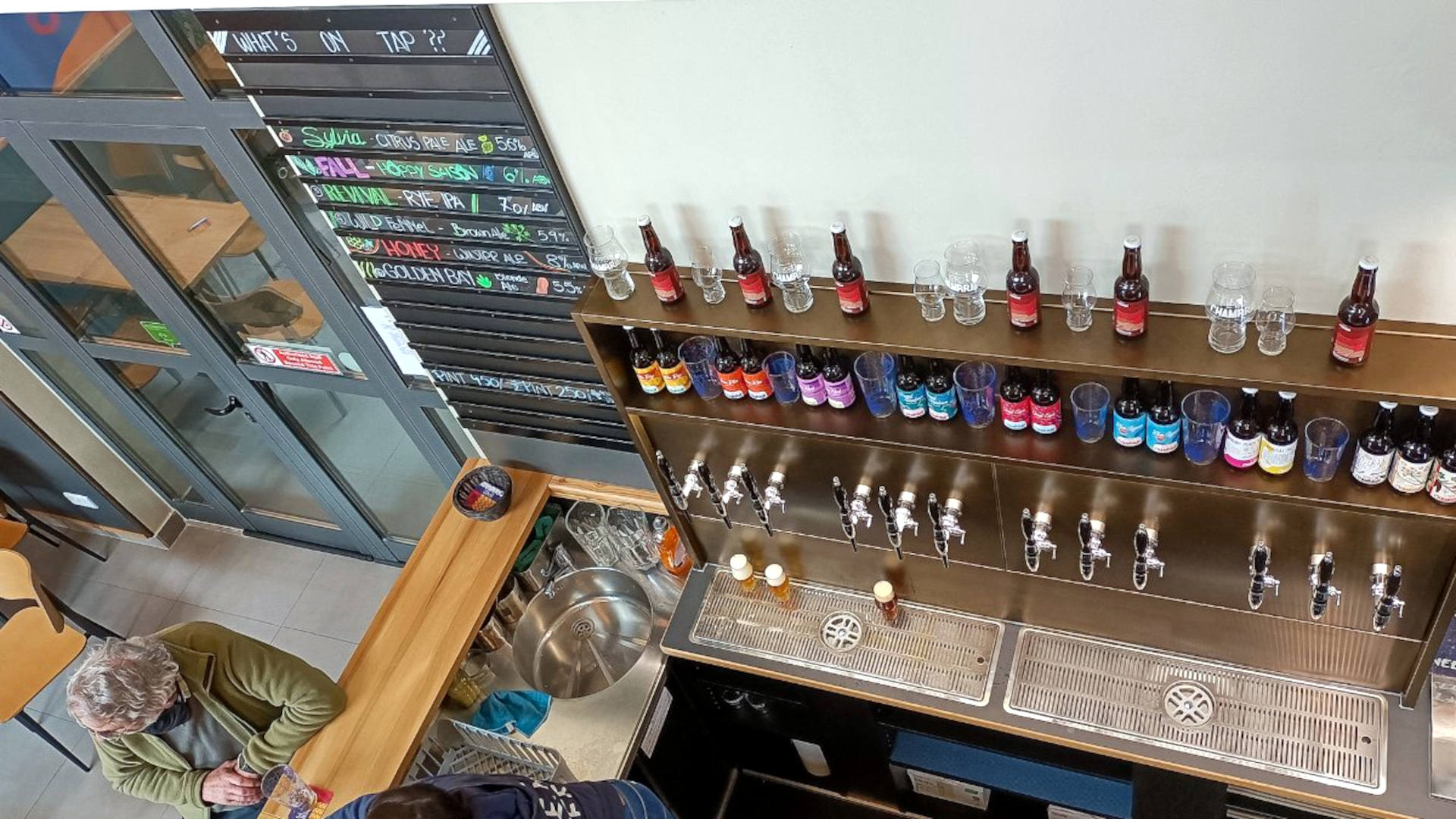Lord Chambray brewery in Malta (photo taken from above, taps & bottles)